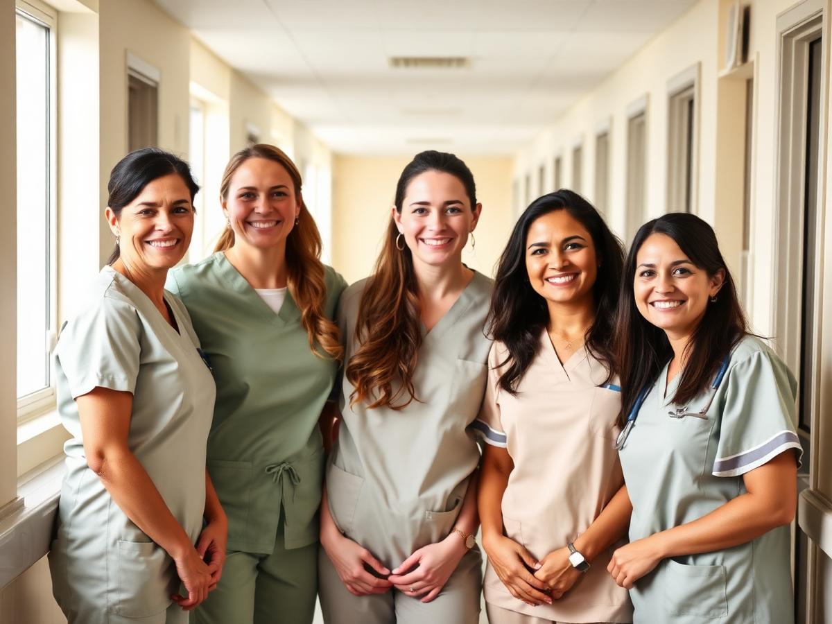 Team of nurses and personal care assistants